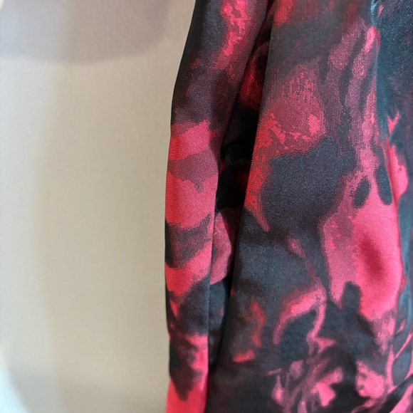 TALBOTS SZ 4 Fitted Pleated Bodice Gathered Skirt Rose Pattern Lined Dress NEW - Picture 5 of 13